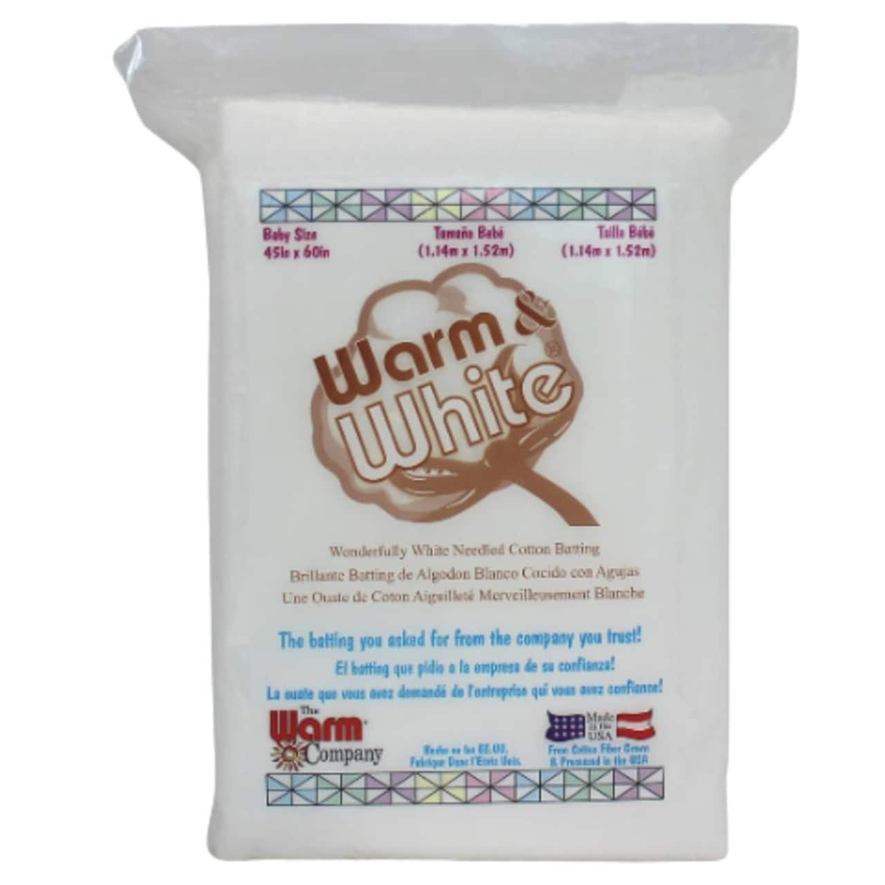 Warm & White® 45" x 60" Pre-Cut Baby Cotton Batting